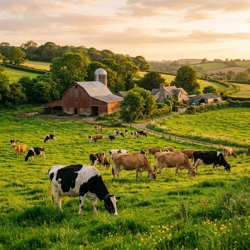Mahadev Dairy farm with cows