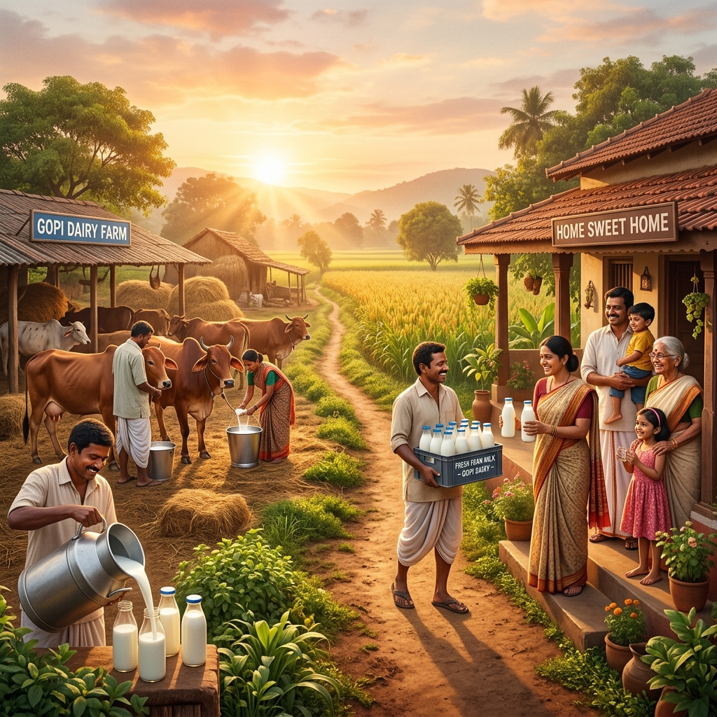 Farm to home dairy concept