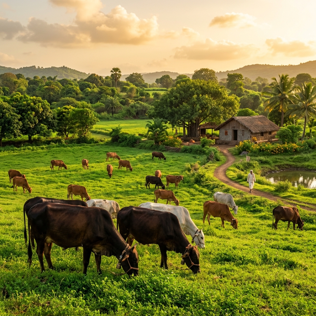 100% natural organic farm with cows